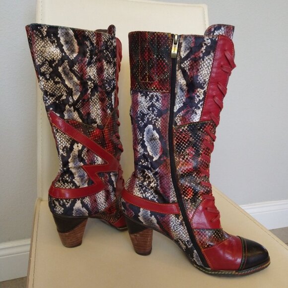 Spring Step L'Artiste - 'Malagie' Leather & Velvet boots - 39/ 8.5 - Picture 10 of 12